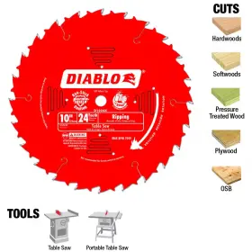 Diablo 445032412415 Ripping Saw Blade Circular Wood Cutting Tool Accessory 10 Inch X 24 Teeth