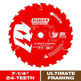 Diablo 445032915985 7-1/4 Inch 24-teeth Demo Demon Framing/demolition Circular Saw Blade For Wood