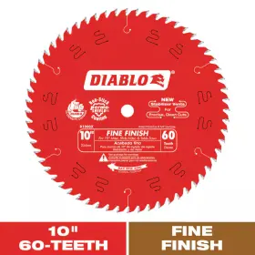 Diablo 705353855344 10 Inch X 60-tooth Fine Finish Saw Blade For Wood
