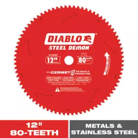 Diablo 711181124194 12 Inch X 80-tooth Steel Demon Cermet Ii Carbide Blade For Ferrous Metals An
