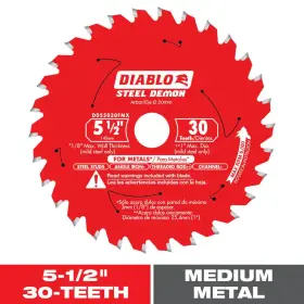 Diablo 726084771116 Steel Demon 5-1/2 Inch X 30-tooth Metal Cutting Circular Saw Blade With Bushing