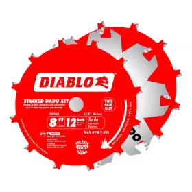 Diablo 744110947656 8 Inch X 12-teeth Carbide Stacked Dado Saw Blade Set