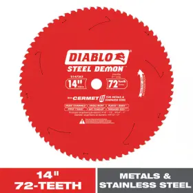 Diablo 744759782922 14 Inch X 72-tooth Steel Demon Cermet Ii Circular Saw Blade For Medium Metal