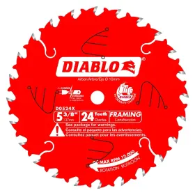 B00008wq2t Diablo 5-3/8 Inch Framing Saw Blade For General Construction - 24 Atb Teeth 10mm Arb