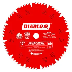 B005ujt8ya Diablo 12 Inch Combination Saw Blade Wood 60t 1 Arbor 15 Hook 6000 Rpm D1