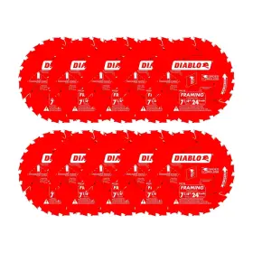 B00m9idpd0 Diablo 7-1/4 Inch 24t Framing Saw Blade For Wood - Thin Kerf Anti-vibration 10-pac