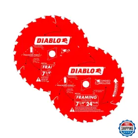 B00wrip04y Diablo 7-1/4 Inch 24t Thin Kerf Framing Saw Blade For Wood - Anti-vibration 2-pk