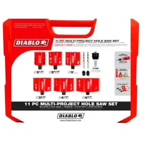 Diablo B0778nqkvy Bi-metal Hole Saw Set Variable Tooth Design - Fits Snap-lock Plus