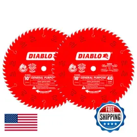Diablo B07mtnmhkh General Purpose Circular Saw Blade - 10 X 40-tooth For Clean Cuts Tico
