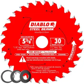 B07v5rmd3v Diablo Steel Demon 5-3/8 Inch 30t Carbide Saw Blade For Medium Metal 20mm Arbor