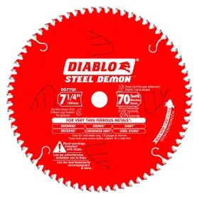 B08cbsz7g9 Diablo Steel Demon 7-1/4 Inch 70t Carbide Saw Blade For Metal Roofing Siding Deck