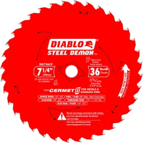 B09pljnbz1 Diablo Steel Demon Cermet Ii Saw Blade For Thick Metal - 7-1/4 Diameter 36 Tcg