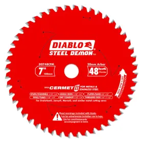 Diablo B09plkv1fr Steel Demon Cermet Ii Saw Blade For Medium Metal - 7 Diameter 48 Tcg