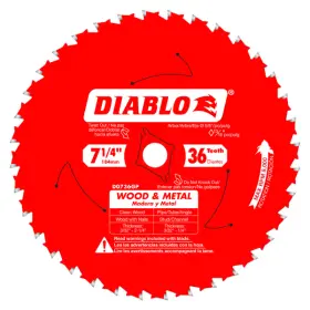 D0736gpa Diablo J 7-1/4 Inch X 36-teeth Carbide Saw Blade For Wood And Metal