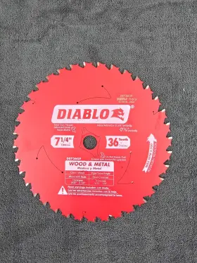 D0736gpr Diablo 7-1/4 Inch X 36-tooth Carbide Circular Saw Blade For Wood And Metal