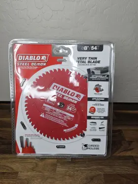 D0854f Diablo 8 Inch X54 Tooth Carbide Steel Very Thin Metals Circular Saw Blade New