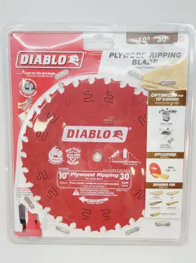 D1030x Diablo 10 Inch Plywood Ripping Table Saw Blade 30 Atb Teeth Thin Kerf 5/8 Arbor