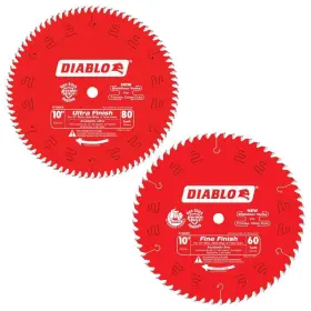 D10601080x2gs Diablo Circular Saw Blades 10 Inch X 60-tooth Fine 80-tooth Ultra 2-blades