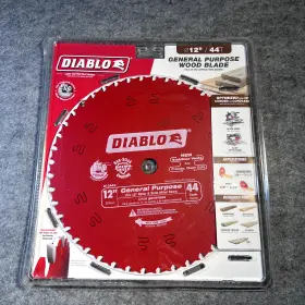 D1244x Diablo New Freud 12in 44 Tooth General Purpose Miter Saw Blade 1 In Arbor