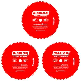 D1280cf Diablo 3 Pack Of 12 Inch X 80 Tooth Steel Demon Cermet Ii Saw Blade D1280cf-3pk