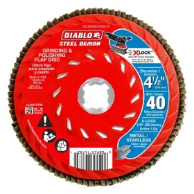 Dcx045040x03f Diablo 4-1/2 Inch 40-grit X-lock Steel Demon Flap Discs For Metal 3-pk