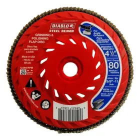 Dcx045080b01f Diablo 4-1/2 Inch Steel Demon Flap Disc For Metal With Speed Hub