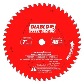 D0748cfm Diablo Tools 7 Inch X 48 Tooth Steel Demon Cermet Ii Circular Saw Blade For