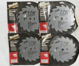 C16714 Disston Lot Of 4 7-71/4 Inch 16 Tooth Carbide Tipped Blade Circular Saw