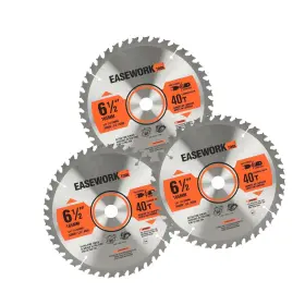Ea16504001y Easework Tool 6-1/2 Inch Circular Saw Blade 40t 5/8 Arbor Atb Carbide Teeth 3