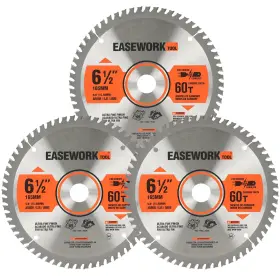 Ea16506001y Easework Tool 6-1/2 Inch Circular Saw Blade 60t 5/8 Arbor Atb Carbide Teeth 3