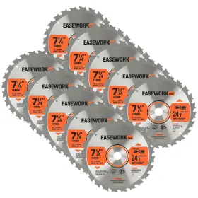 Ea18402410y Easework Tool 7-1/4 Inch Circular Saw Blade 24t 5/8 Arbor Atb Carbide Teeth 1