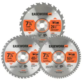 Ea18404003y Easework Tool 7-1/4 Inch Circular Saw Blade 24t 40t 60t 5/8 Arbor Atb Carbid