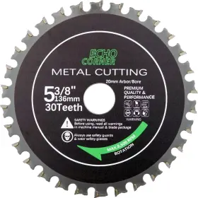 Echo Corner 313033520583 5-3/8 Inch Metal Cutting Circular Saw Blade For Ferrous And Non-ferrous Steel Angle-ir