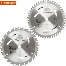 Echo Corner 445037045083 5-1/2 Inch 10mm Arbor Circular Saw Blades 48tooth 24tooth Heavy Duty Combo Pack C