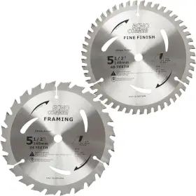 Echo Corner 705353365751 5-1/2 Inch 10mm Arbor Circular Saw Blades 48tooth 24tooth Heavy Duty Combo Pack C