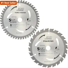 Echo Corner 726084170896 5-1/2 Inch 5/8 Arbor Circular Saw Blades 48tooth 24tooth Heavy Duty Combo Pack C