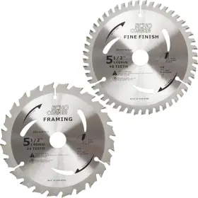 Echo Corner 744110298598 5-1/2 Inch 20mm Arbor Circular Saw Blades 48tooth 24tooth Heavy Duty Combo Pack C