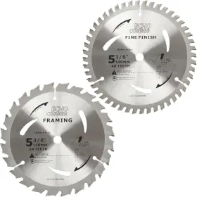 Echo Corner 744759891730 5-3/8 Inch 10mm Arbor Circular Saw Blades 48tooth 24tooth Combo Pack Carbide Tct