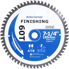 Ecde18520250817 Echo Corner 7-1/4-inch Fine Finish Wood Cutting Ciruclar Saw Blade Atb Blue