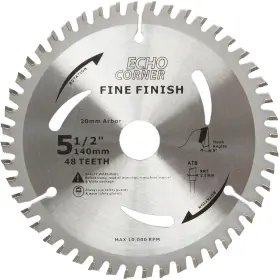 Ecfr13614020241231 Echo Corner 5-1/2 Inch 20mm Arbor Wood Cutting Circular Saw Blade Silver