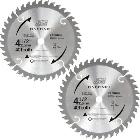 Ecuk115954040 Echo Corner 2-pack 4-1/2-inch 40-tooth Fine Finish Wood Cutting Circular Saw Blades With