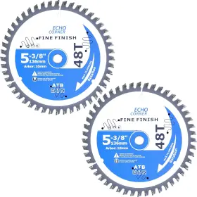 Echo Corner O 1948 2-pack 5-3/8 Inch 10mm Arbor Circular Saw Blade Fast Fine Cut Finish