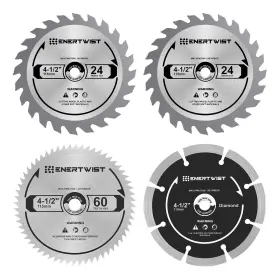 Et-csa-4 Enertwist 4-1/2 Inch Compact Circular Saw Blade Set Pack Of 4-pieces Tct/hss/di