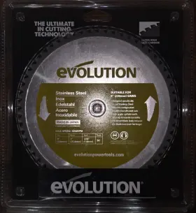 Evolution 849713030351 Power Tools 230bladessn 9 Inch X 60t 1 Arbor Stainless Steel Tct Blade