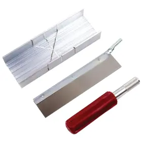 55666 Excel Blades Metal Mitre Box Set With Handle And Razor Pull Saw Blade - Small
