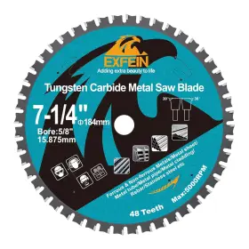 Exfein 313025582506 7-1/4 Inch 48t Metal Circular Saw Blade - Tungsten Carbide Tipped A