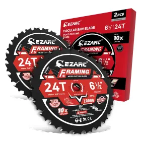 80816241 Ezarc 6-1/2 Inch Circular Saw Blades 24t - Framing Blade For 6-1/2ftft Black