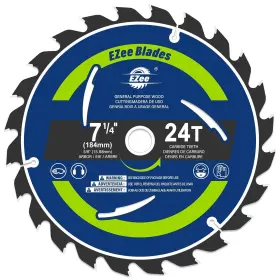 Ezee 705353391989 7-1/4 Inch 24 Teeth With 5/8 Arbor Circular Saw Blades 0.06 Thin