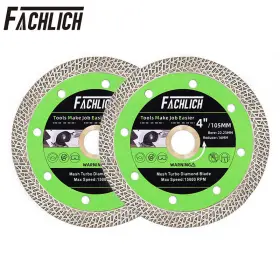 1057105103002o Fachlich Diamond Turbo Saw Blade Cutting Disc Wheel 4.5 Inch / 115mm Cuts Ceramic Granite 2pcs