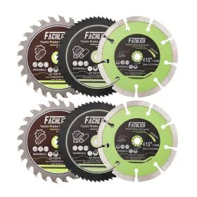 Fachlich 791180073679 4-1/2 Inch Circular Saw Blades Set6pcs Hss/tct/diamond For Cu